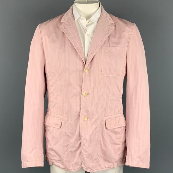D&G by DOLCE & GABBANA Size 42 Rose Stripe Cotton Notch Lapel Sport Coat